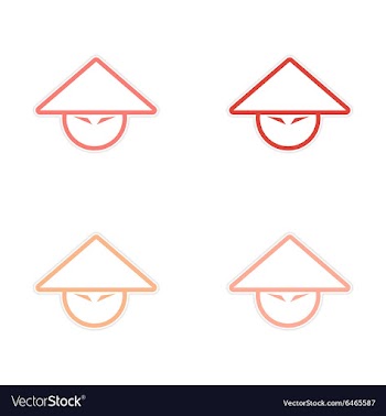 Assembly stickers Japanese hat vector image