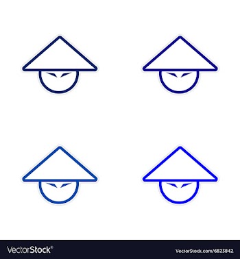 Assembly stickers Japanese hat vector image