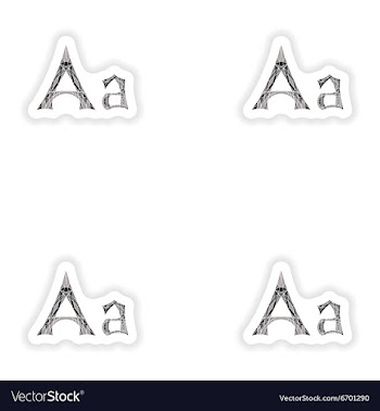 Assembly stickers Low poly letter A in gray mosaic vector image