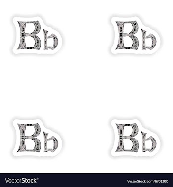 Assembly stickers Low poly letter B in gray mosaic vector image