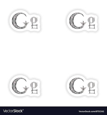 Assembly stickers Low poly letter G in gray mosaic vector image