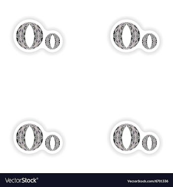 Assembly stickers Low poly letter O in gray mosaic vector image
