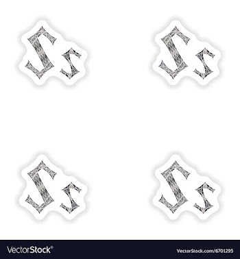 Assembly stickers Low poly letter S in gray mosaic vector image