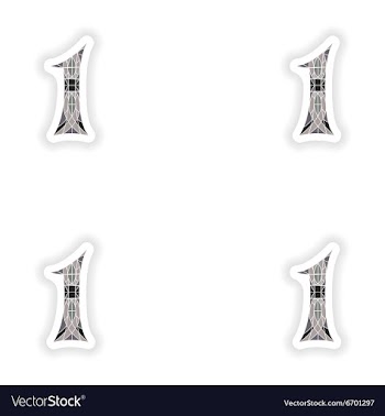 Assembly stickers Low poly number 1 in gray mosaic vector image