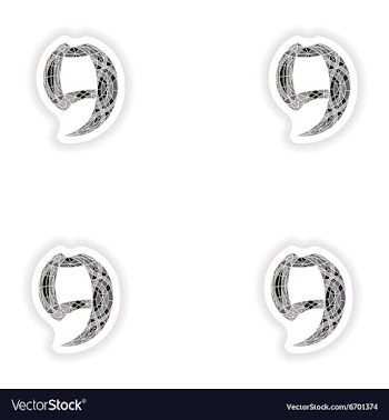 Assembly stickers Low poly number 9 in gray mosaic vector image