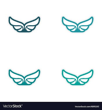 Assembly stickers wings eagle vector image
