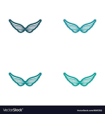 Assembly stickers wings eagle vector image