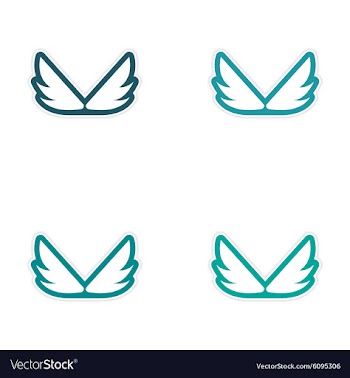 Assembly stickers wings eagle vector image