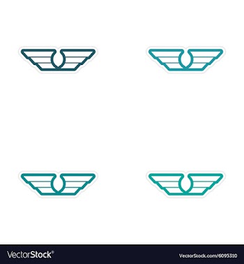 Assembly stickers wings eagle vector image