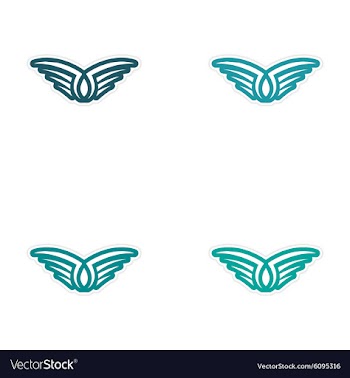Assembly stickers wings eagle vector image