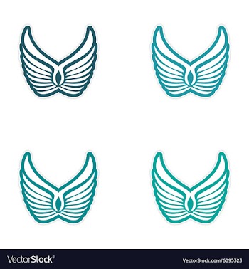 Assembly stickers wings eagle vector image
