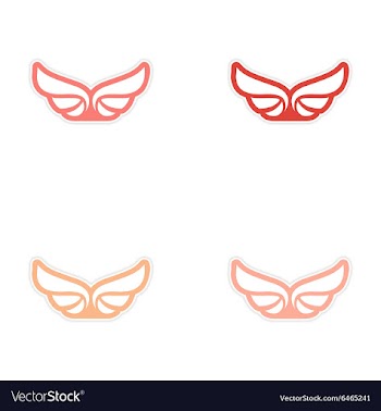 Assembly stickers wings eagle vector image