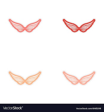Assembly stickers wings eagle vector image