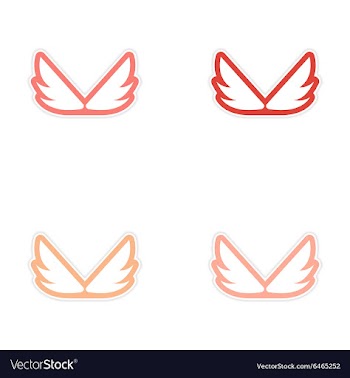 Assembly stickers wings eagle vector image