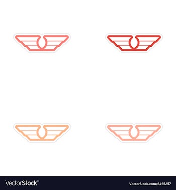 Assembly stickers wings eagle vector image