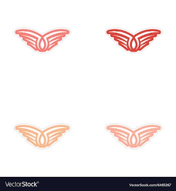 Assembly stickers wings eagle vector image