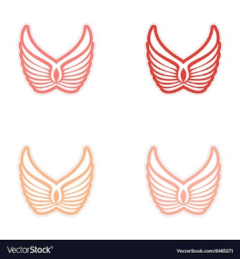 Assembly stickers wings eagle vector image