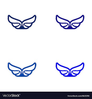 Assembly stickers wings eagle vector image