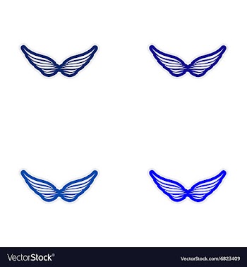 Assembly stickers wings eagle vector image