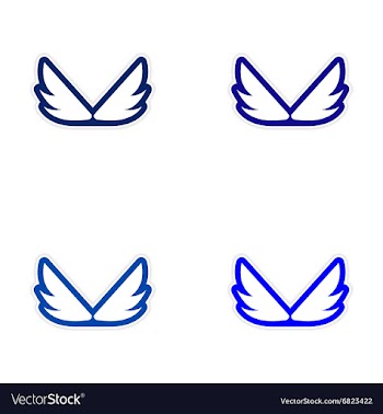 Assembly stickers wings eagle vector image