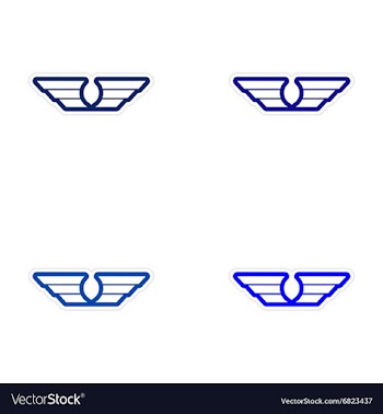 Assembly stickers wings eagle vector image