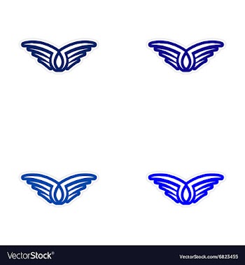 Assembly stickers wings eagle vector image