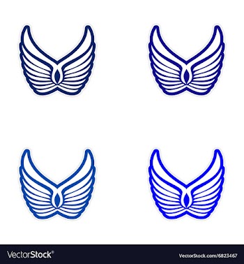 Assembly stickers wings eagle vector image