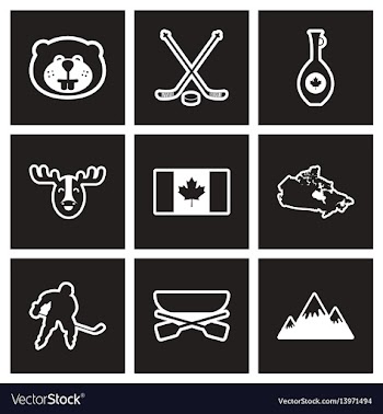 Assembly stylish black and white icons canada vector image