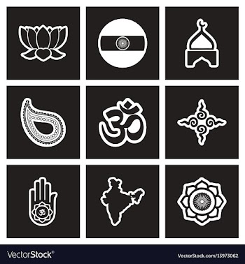 Assembly stylish black and white icons india vector image