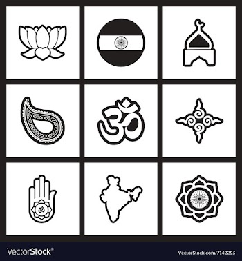 Assembly stylish black and white icons India vector image