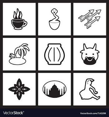Assembly stylish black and white icons India vector image