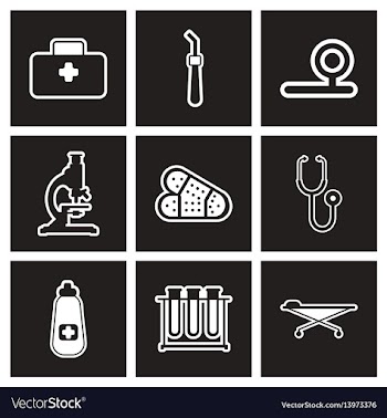 Assembly stylish black and white icons medicine vector image