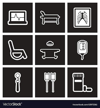 Assembly stylish black and white icons medicine vector image