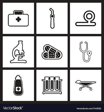 Assembly stylish black and white icons medicine vector image