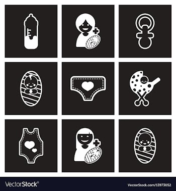 Assembly stylish black and white icons motherhood vector image