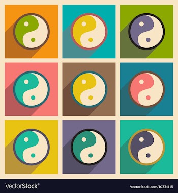 Assembly yin yang symbol of harmony vector image