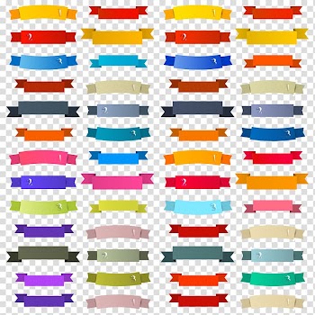 Assorted banner lot, Paper Ribbon Web banner Advertising, Color ribbon banner transparent background PNG clipart