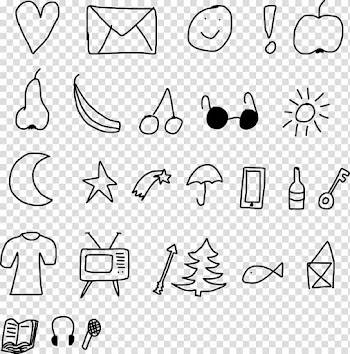 Assorted black device illustration, Line art Cartoon Drawing , doodle transparent background PNG clipart