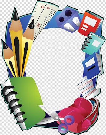 Assorted books illustration, Borders and Frames frame School, Cartoon school supplies transparent background PNG clipart