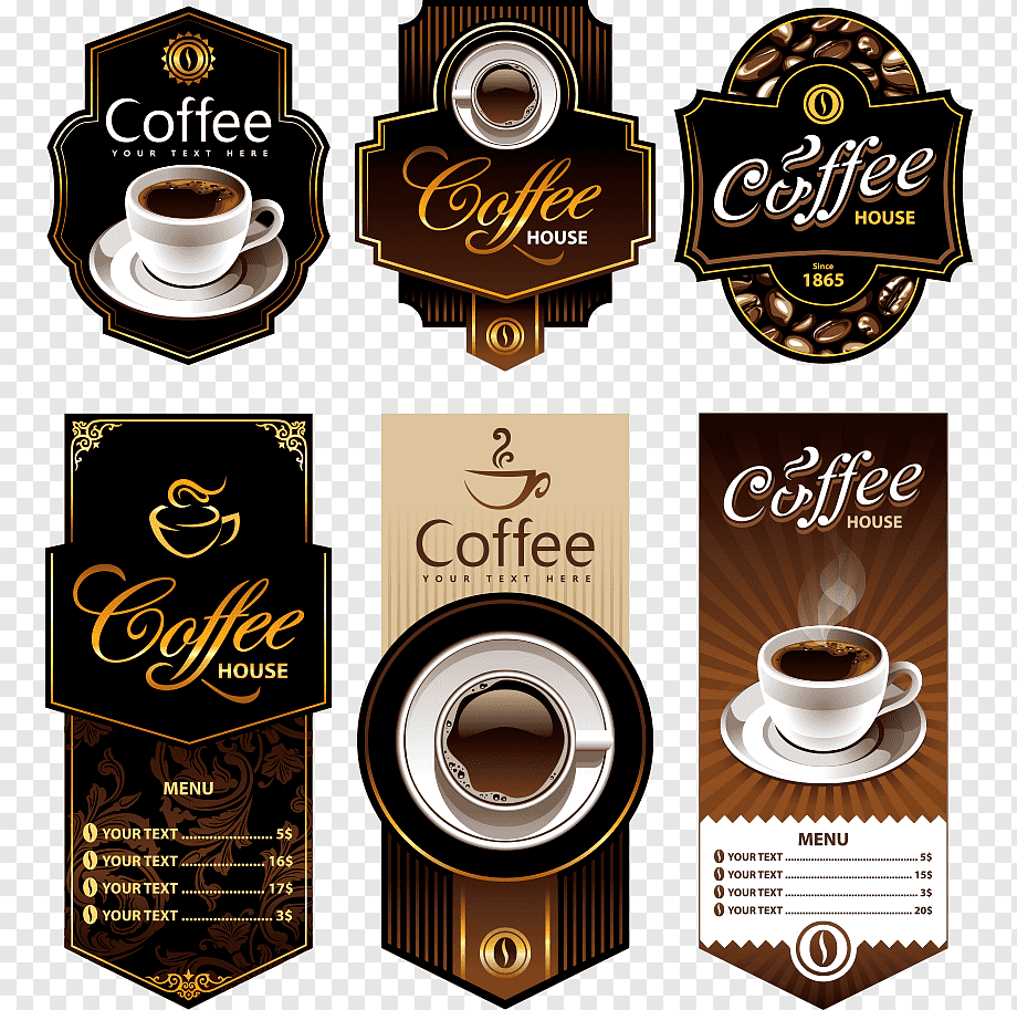 assorted-brand Coffee logo collage, Coffee cup Espresso Cafe, Coffee Poster, advertisement Poster, label, coffee Shop png