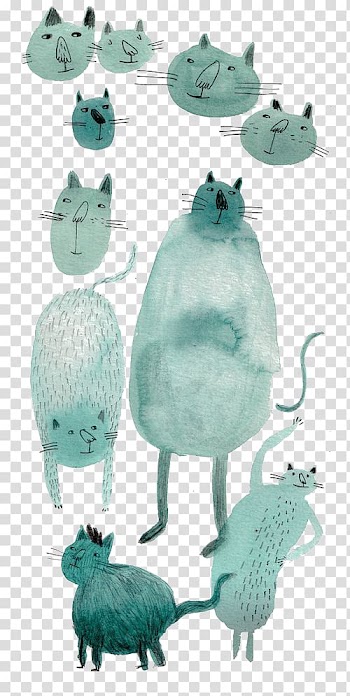 Assorted cat sketches, Cat Watercolor: Flowers Watercolor painting Illustration, Watercolor cat transparent background PNG clipart