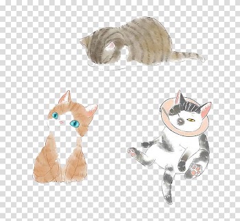 Assorted cats illustration, Cat Watercolor: Flowers Watercolor painting, Watercolor cat transparent background PNG clipart