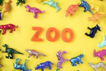 Assorted-color Animal Miniatures and Zoo Letter Decor