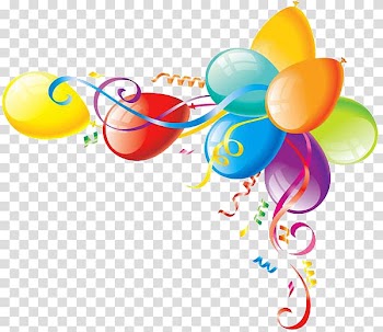 Assorted-color balloons border, Birthday Party Balloon Ribbon , Birthday transparent background PNG clipart