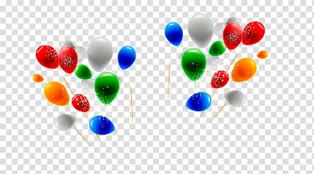 Assorted-color balloons, Graphic design, Multicolored balloons transparent background PNG clipart