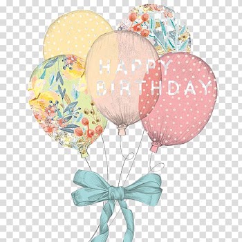 Assorted-color balloons happy birthday illustration, Birthday cake Wedding invitation Happy Birthday to You Greeting card, Balloon Art transparent background PNG clipart