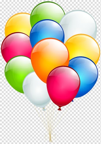 Assorted-color balloons illustration, Balloon Birthday Wish Greeting card , Balloons transparent background PNG clipart