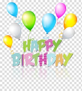 Assorted-color balloons with happy birthday text overlay, Birthday Greeting card , Happy Birthday transparent background PNG clipart