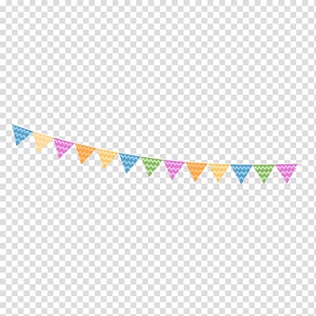Assorted-color bunting illustration, Party Birthday Computer file, Cartoon birthday party flag transparent background PNG clipart
