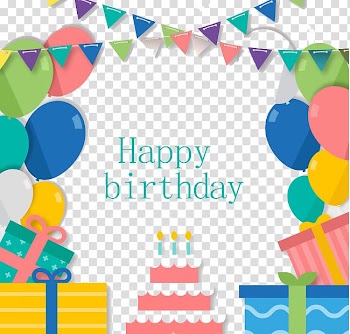 Assorted-color buntings, balloons, and gift boxes illustration, Birthday cake Paper Party Greeting card, Birthday Posters transparent background PNG clipart